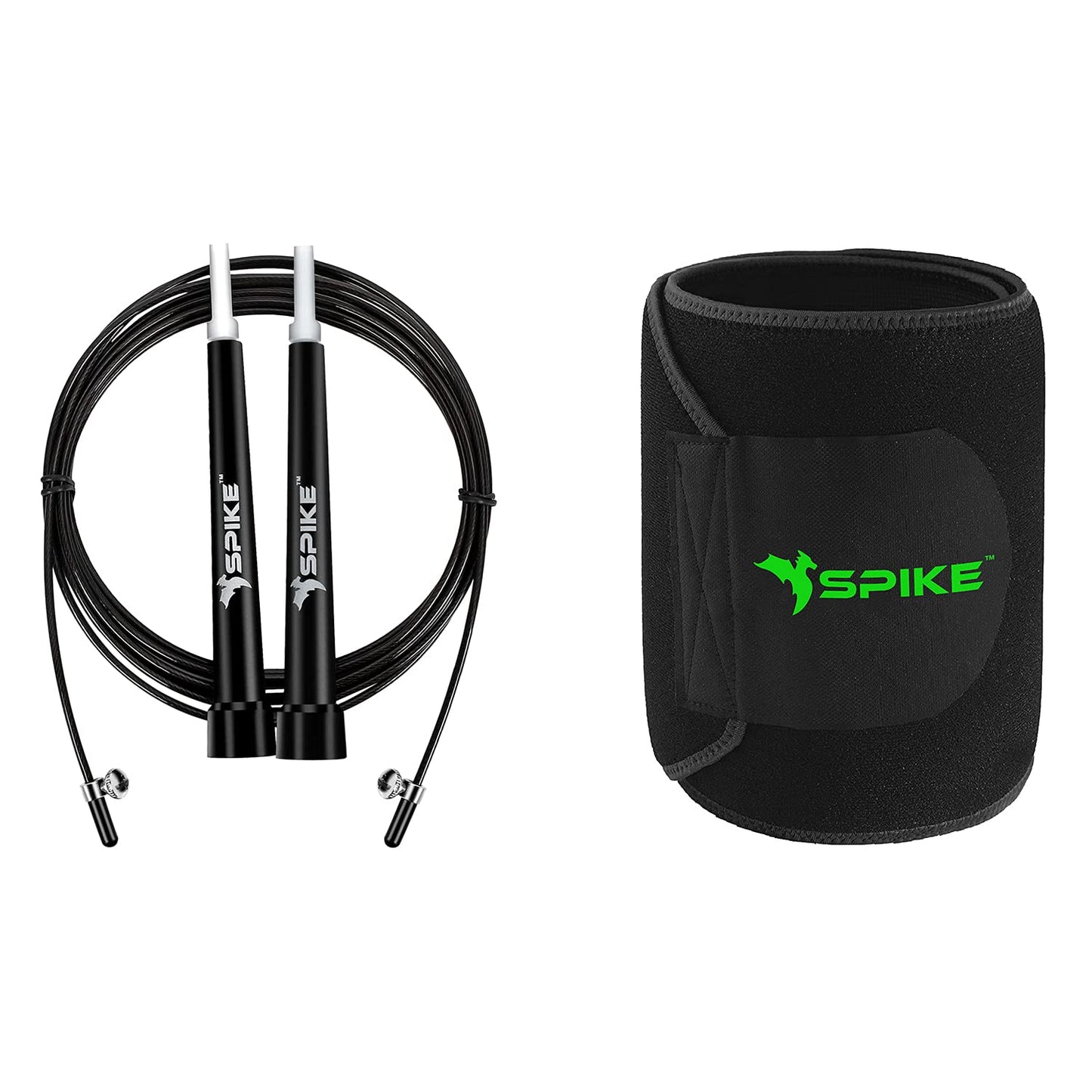 Spike Skipping Rope (Black) + Spike Slim Belt (Black)