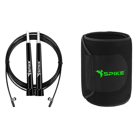 Spike Skipping Rope (Black) + Spike Slim Belt (Black)